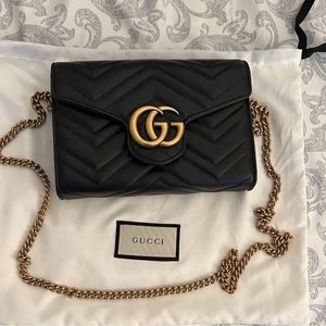 COPY - GG Matelassé Leather Wallet on a Chain